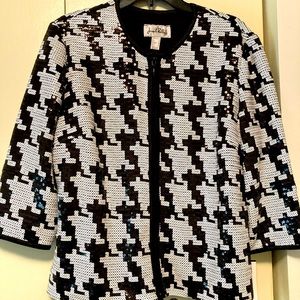 Sequined black and white elegant jacket